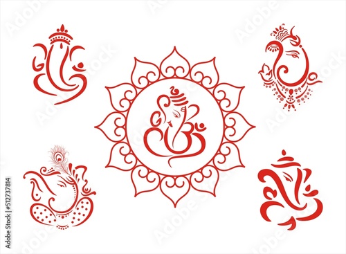 Ganesha, Aum, Hindu wedding card, Diwali, India	