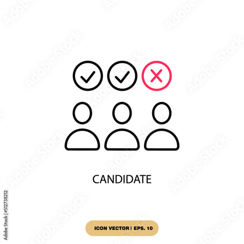 candidate icons symbol vector elements for infographic web
