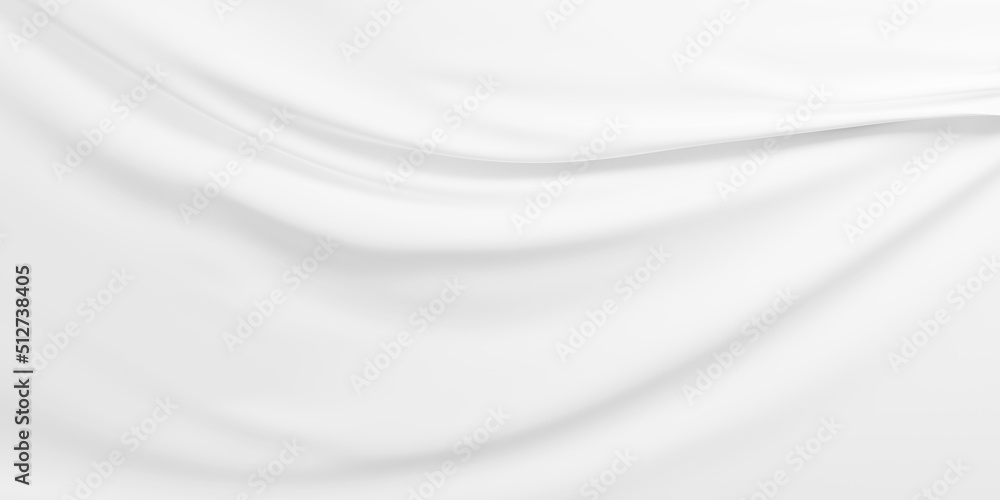 White luxury fabric background with copy space 3D render White luxury fabric background with copy space 3D render