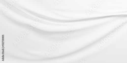 White luxury fabric background with copy space 3D render