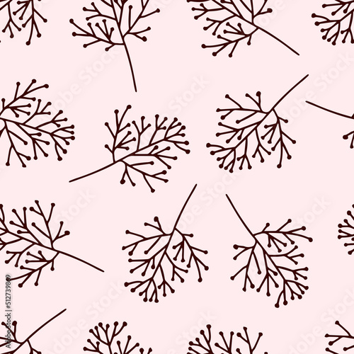 Botanical Patternin scandinavian style. Hand Drawn Vintage Wallpaper. Beautiful Spring Background for Textile  Wrapping Paper  Fabric  Print