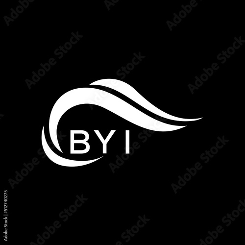 BYI letter logo. BYI best black ground vector image. BYI letter logo design for entrepreneur and business.
 photo