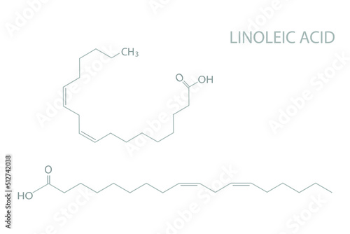 Linoleic acid molecular skeletal chemical formula.	
