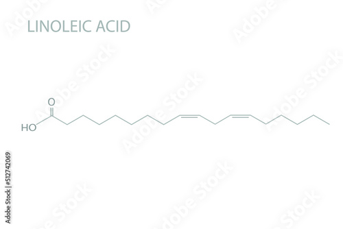 Linoleic acid molecular skeletal chemical formula. 