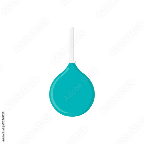 Cute cartoon gynaecological syringe or rubber enema isolated on white background. Medical supplies. Vector illustration.