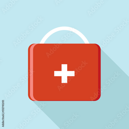 Illustration First aid kit on isolated white background. Vector illustration Doctor's bag