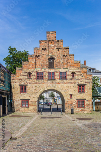 Historic city gate Nordertor in Flensburg, Germany