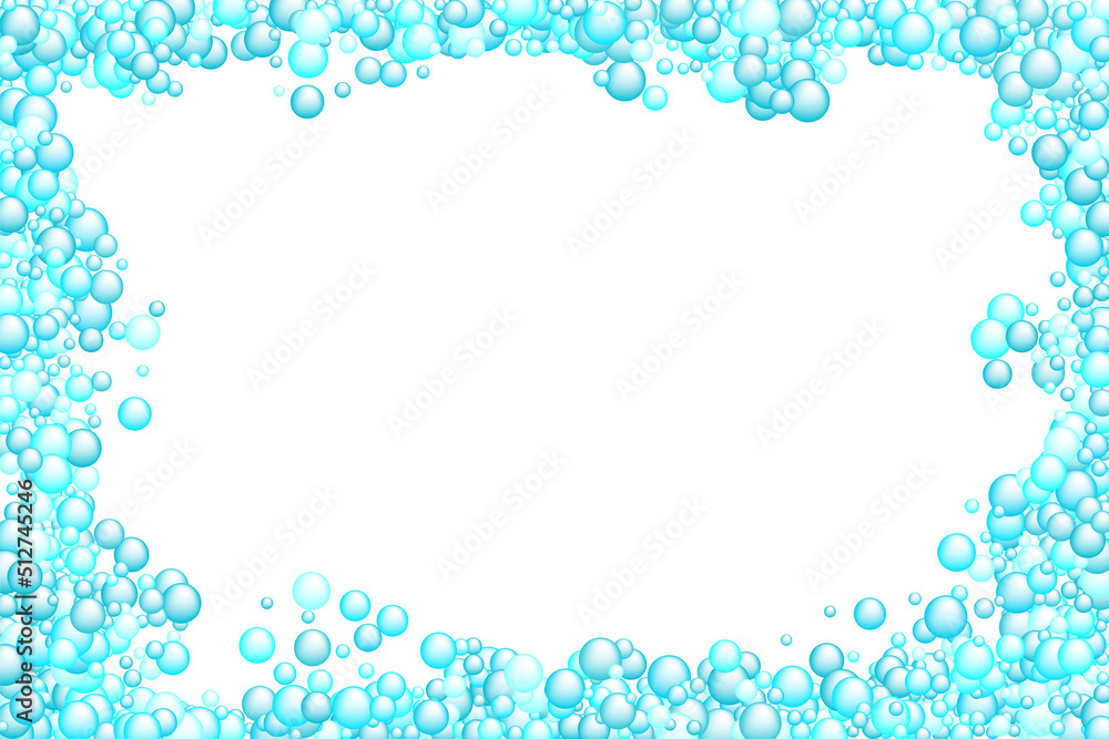 Soap bubbles vector background. Shower concept backdrop.