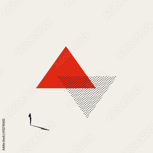 Business rebound and economic cycle vector concept. Symbol of growth and decline. Minimal illustration. photo