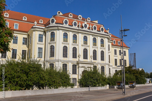 Facade of the city museum in the center of Dresden, Germany