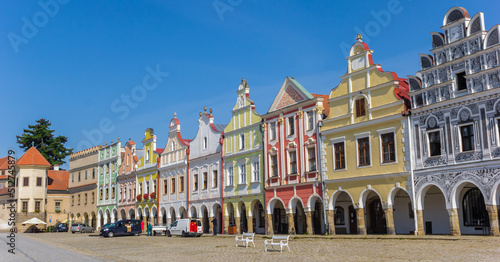 Photos Colorful historic houses at the main square of Telc, Czech Republic
