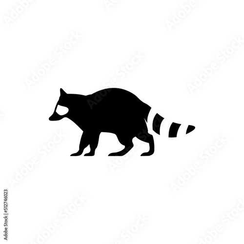 Raccoon Silhouette Vector Art. The Best Raccoon Silhouette Illustration. Raccoon Icon For Mobile Apps