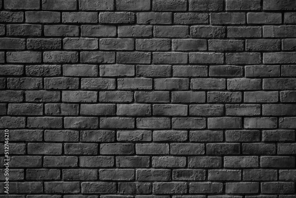 surface of black brick wall, abstract background