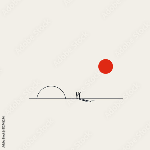 The next big thing business vector concept. Symbol of old versus new, opportunity and progress. Minimal illustration.