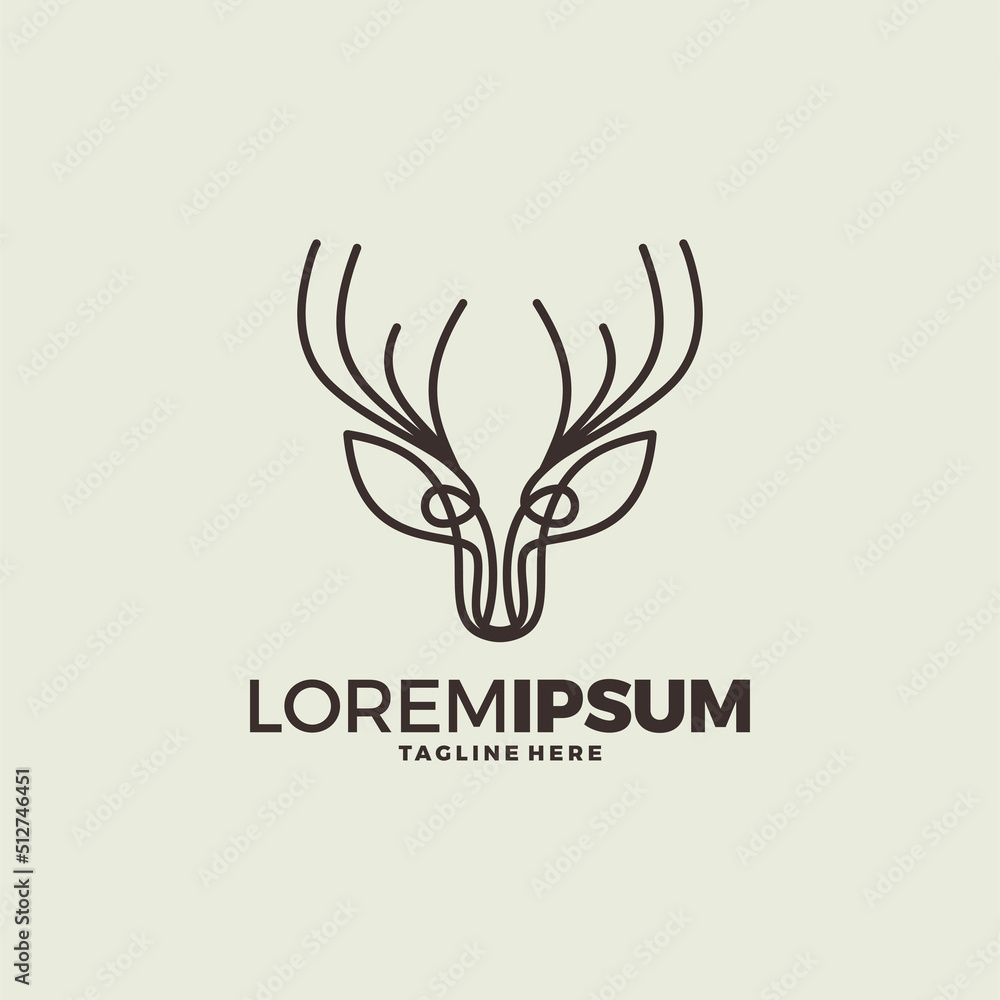 Deer head line elegant logo icon designs vector
Deer head line elegant logo icon designs vector