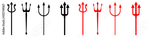 Canvas-taulu Trident devil icon vector set
