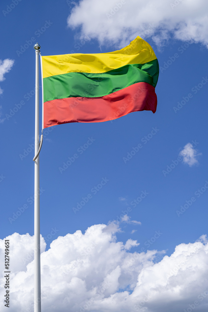 flag of Lithuania flying in the wind flag of Lithuania flying in the wind