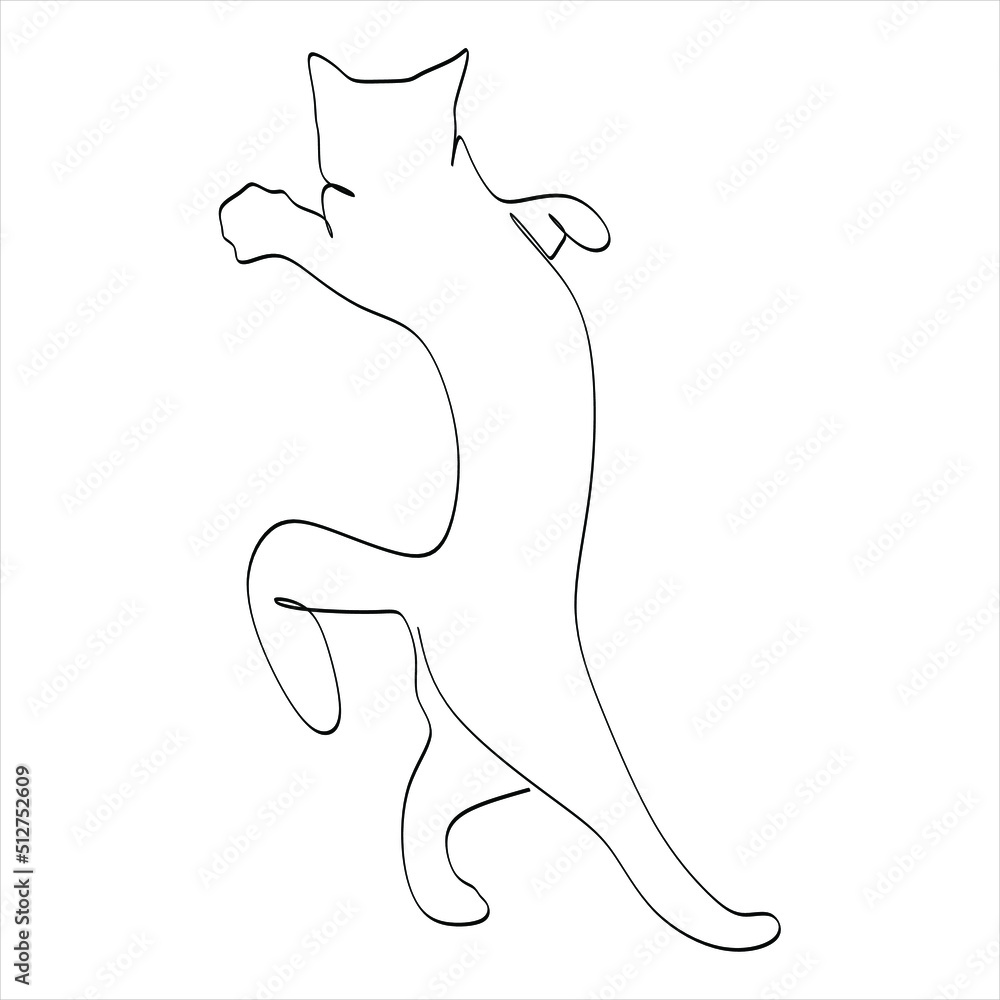 Vector illustration of a cat. White drawing, for prints and t-shirts, logos. Vector illustration of a cat. White drawing, for prints and t-shirts, logos.
