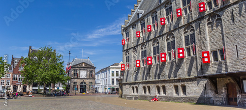 Panorama of the market square in Gouda, Netherlands photo