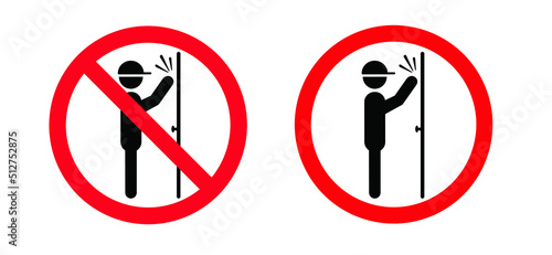 stickman, stick figure man. No sales at the door. No soliciting, faith, creed, or religious sign. Stop, do not knock the door or do not disturb sign. No Salesmen. No sale, shopping or special offer.