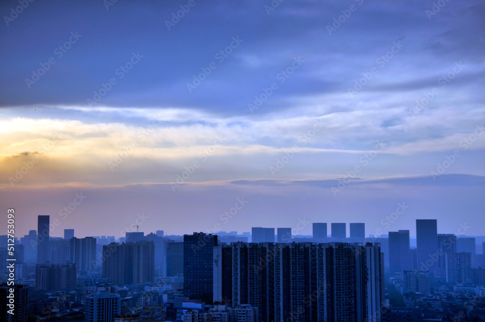 Fototapeta premium sunset over the city