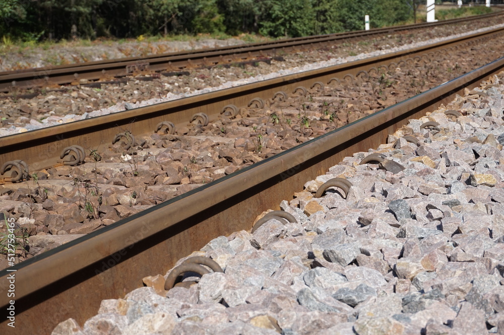 Naklejka premium Railroad/ train track - side view