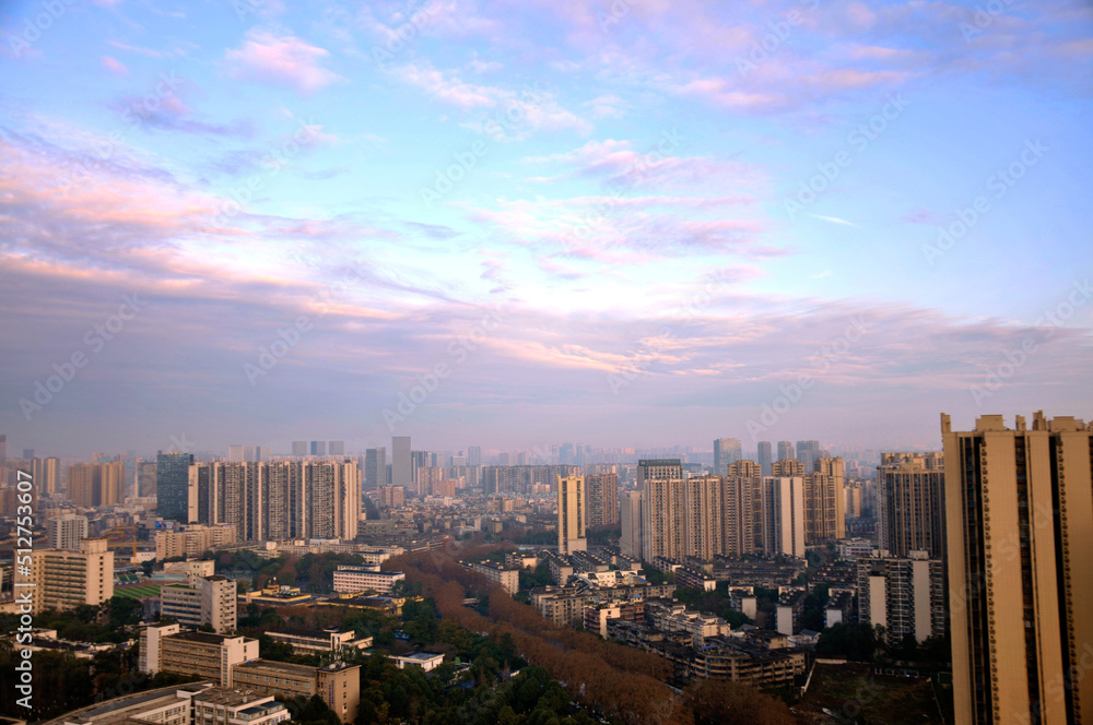 Obraz premium sunset over the city