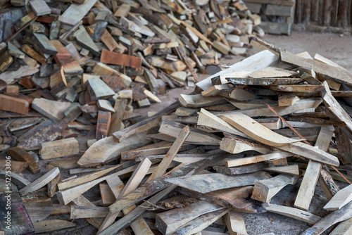 Wallpaper Mural Closeup of dry firewood stack in firewood house Torontodigital.ca