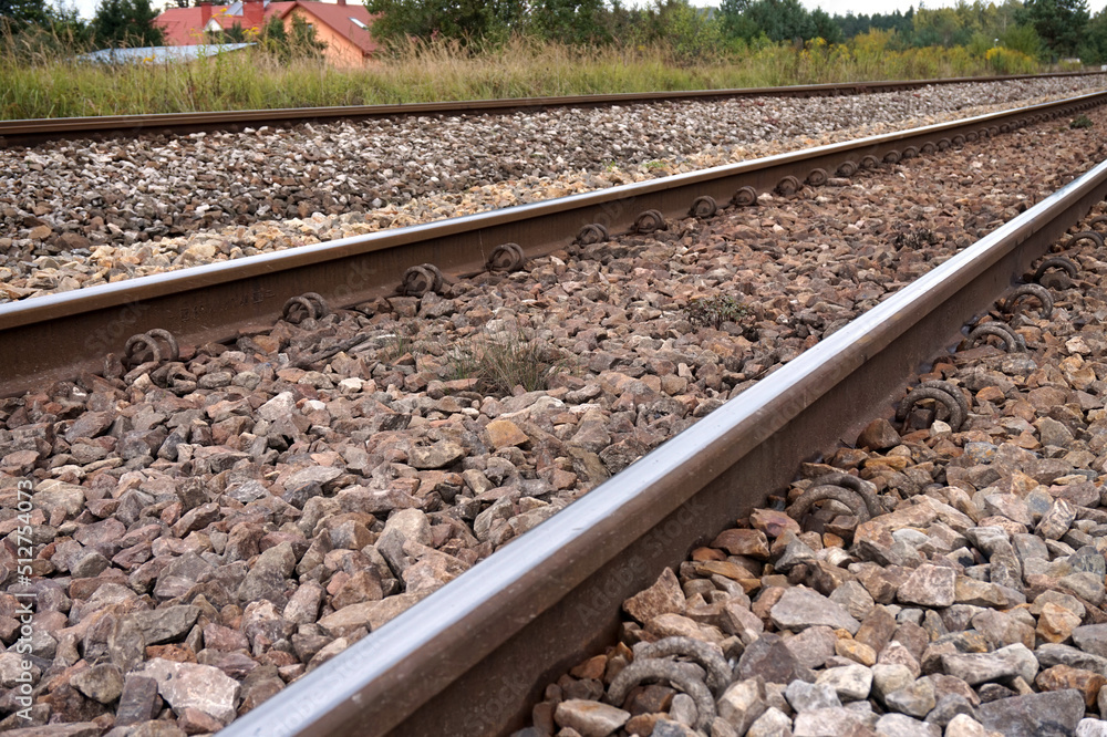 Naklejka premium Train track/ railroad - perspective
