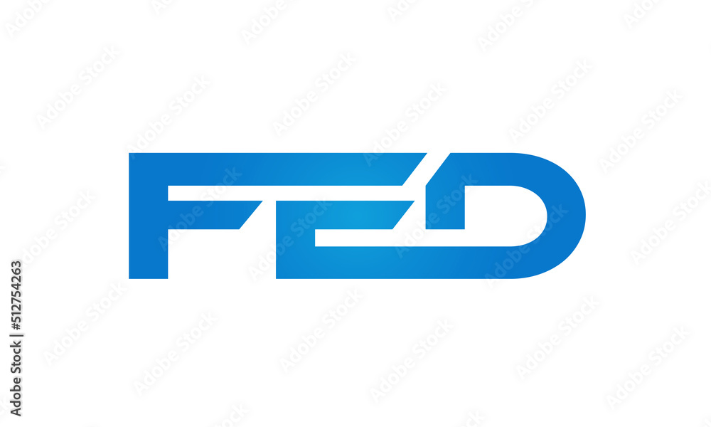 FED letters Joined logo design connect letters with chin logo logotype icon concept FED letters Joined logo design connect letters with chin logo logotype icon concept