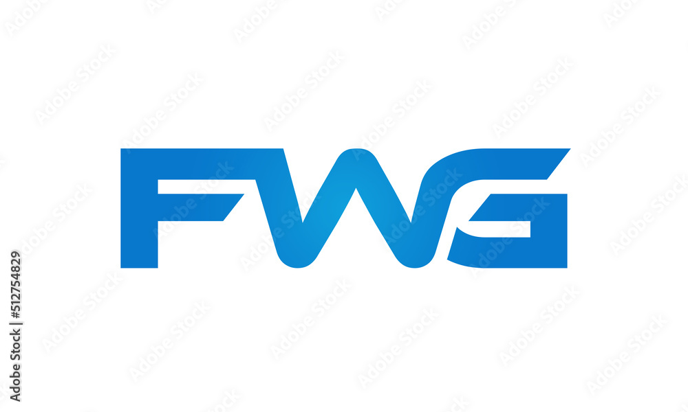 FWG letters Joined logo design connect letters with chin logo logotype icon concept FWG letters Joined logo design connect letters with chin logo logotype icon concept