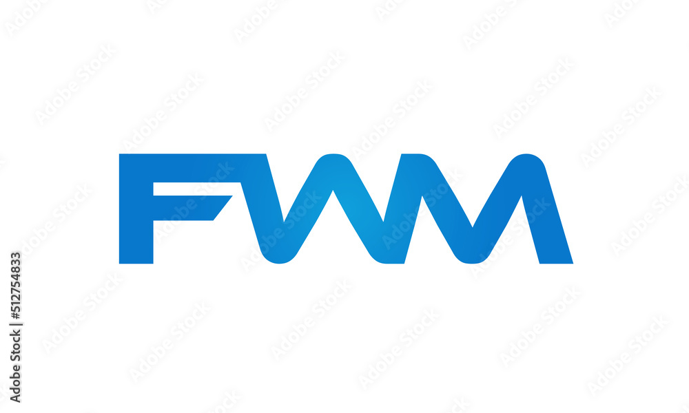 FWM letters Joined logo design connect letters with chin logo logotype icon concept FWM letters Joined logo design connect letters with chin logo logotype icon concept