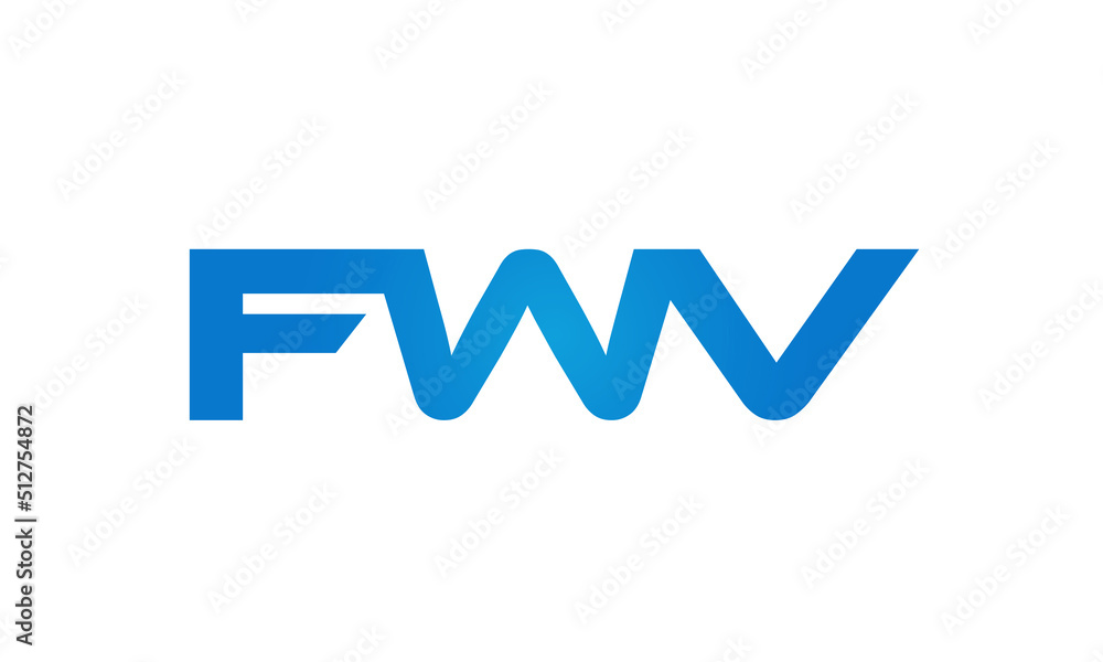 FWV letters Joined logo design connect letters with chin logo logotype icon concept FWV letters Joined logo design connect letters with chin logo logotype icon concept