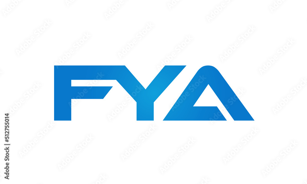 FYA letters Joined logo design connect letters with chin logo logotype icon concept FYA letters Joined logo design connect letters with chin logo logotype icon concept