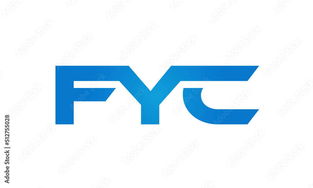 FYC letters Joined logo design connect letters with chin logo logotype icon concept FYC letters Joined logo design connect letters with chin logo logotype icon concept