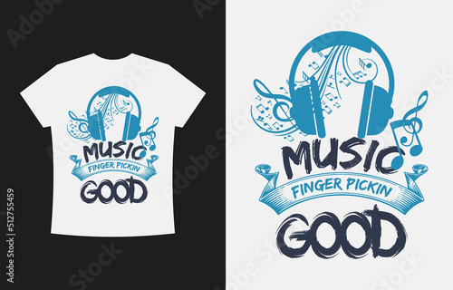 Headphone music typography custom bulk t-shirt design vector illustration template modern and minimalist layout