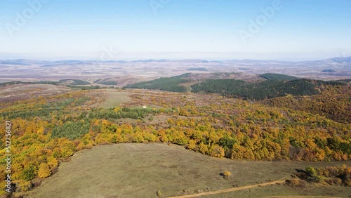 Autumn landscape of Cherna Gora (Monte Negro) mountain, Pernik Region, Bulgaria photo