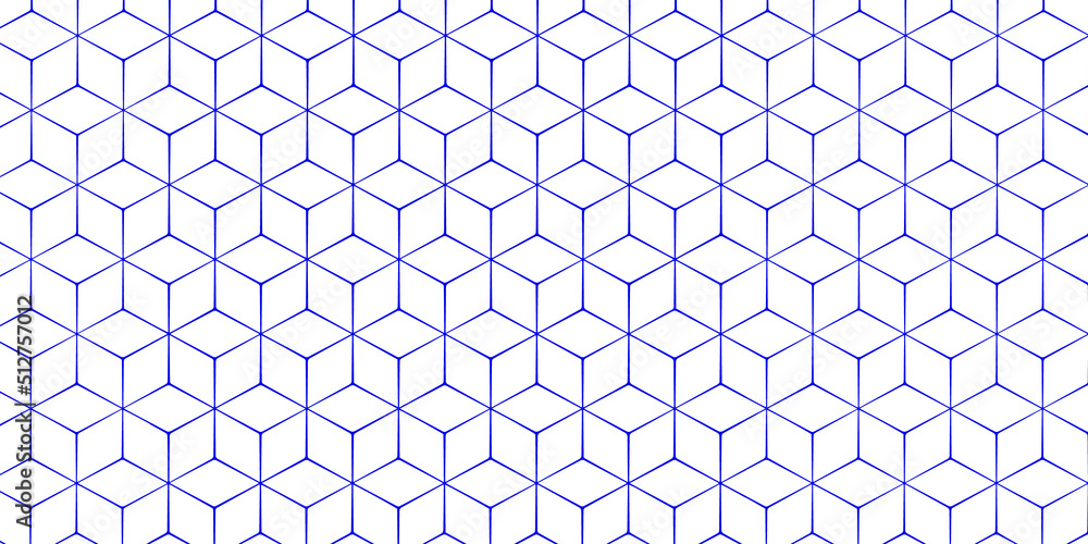 Fototapeta premium Blue cub line and white abstract background