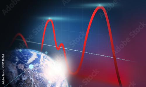 Market volatility - financial planning and financial markets, Market fluctuation and financial crisis safety concept as a volatile stock market with price volatility 3D illustration photo