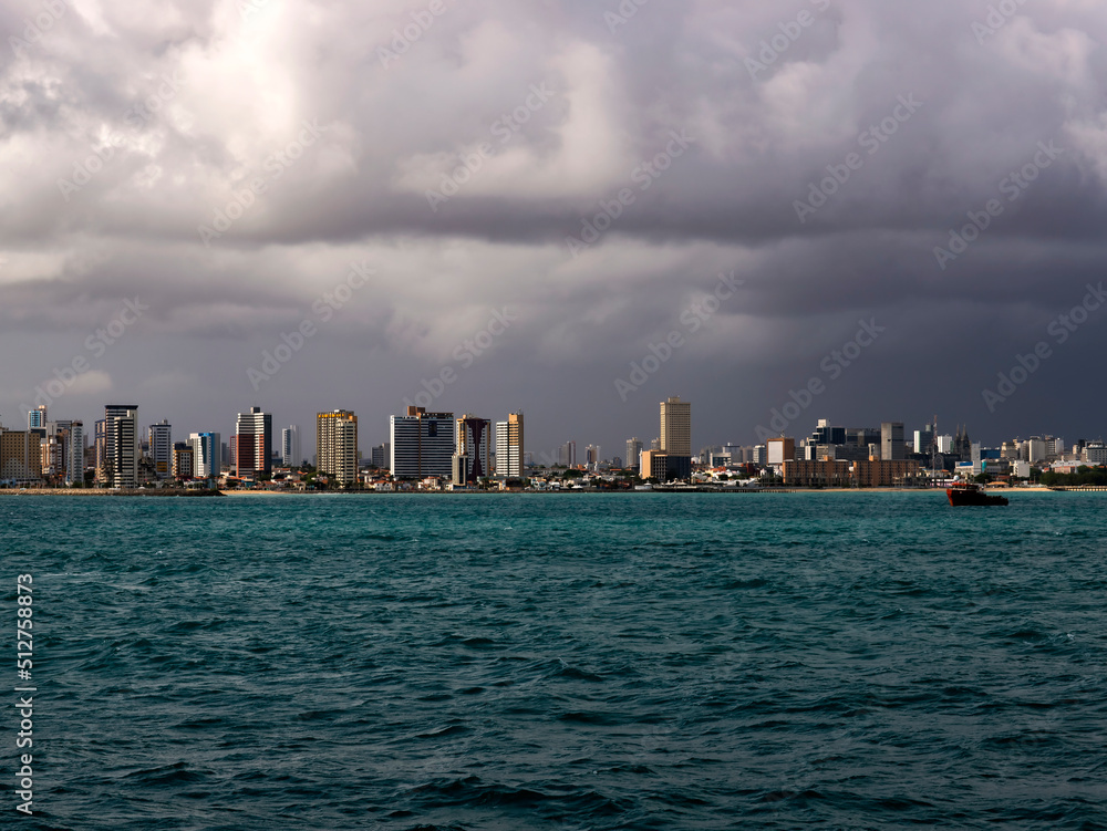 Beach town with rain. Fortaleza city, Brazil. Beach town with rain. Fortaleza city, Brazil.