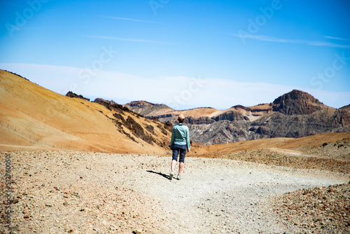 woman hiking in El Teide national park Tenerife