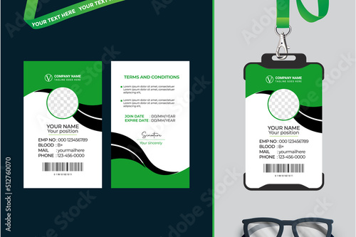 Modern and creative corporate company employee id card template	