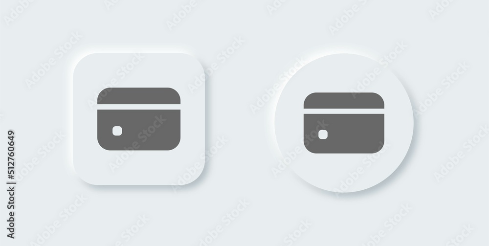Credit card solid icon in neomorphic design style. Payment card vector illustration. Credit card solid icon in neomorphic design style. Payment card vector illustration.