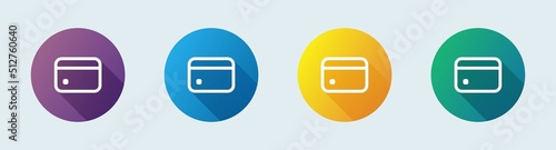 Credit card line icon in flat design style. Payment card vector illustration.