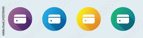 Credit card solid icon in flat design style. Payment card vector illustration.