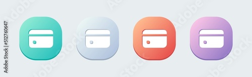 Credit card solid icon in flat design style. Payment card vector illustration.