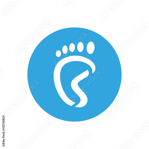 Foot logo icon design template, podiatry logo concept, foot care symbol - Vector