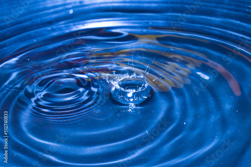 Drop of water drop to the surface, waves on the surface of the water a collision