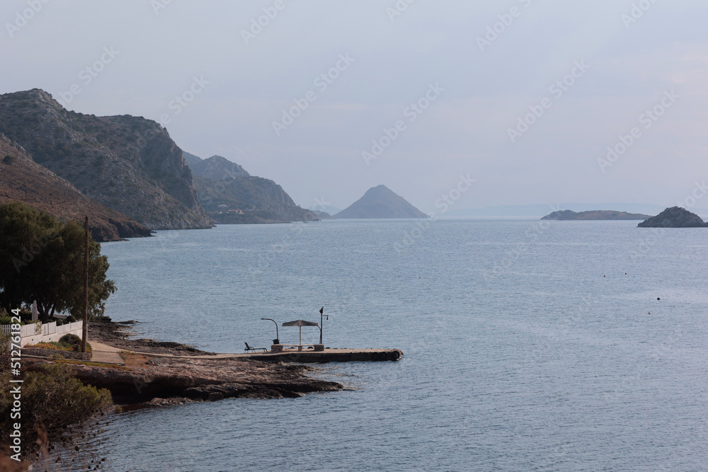 boat on the sea in Hydra Greece