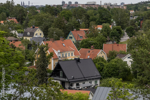 Photography Stockholm, Sweden Rooftops and villas in the Malarhojden district